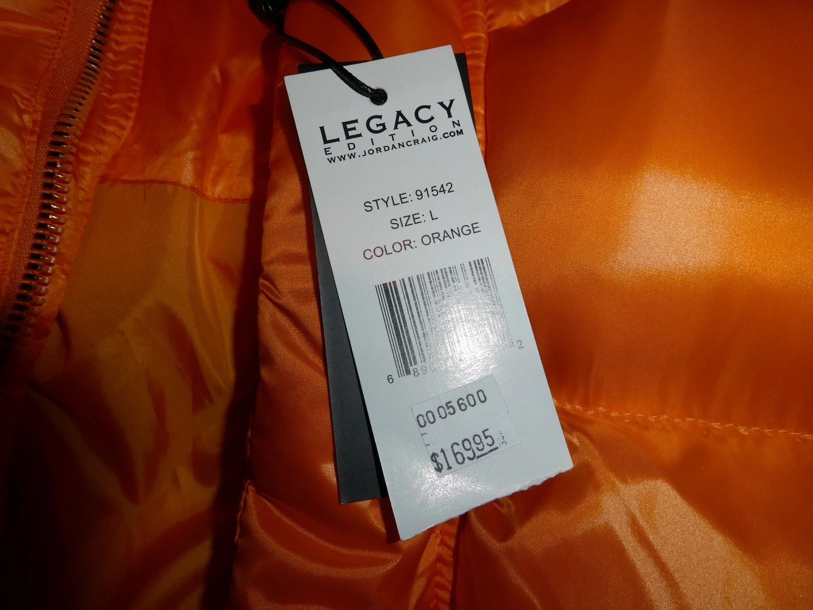 3 Mens Large Jordan Craig Puffer Jackets Iridescent Coats Black Orange thumbnail 6