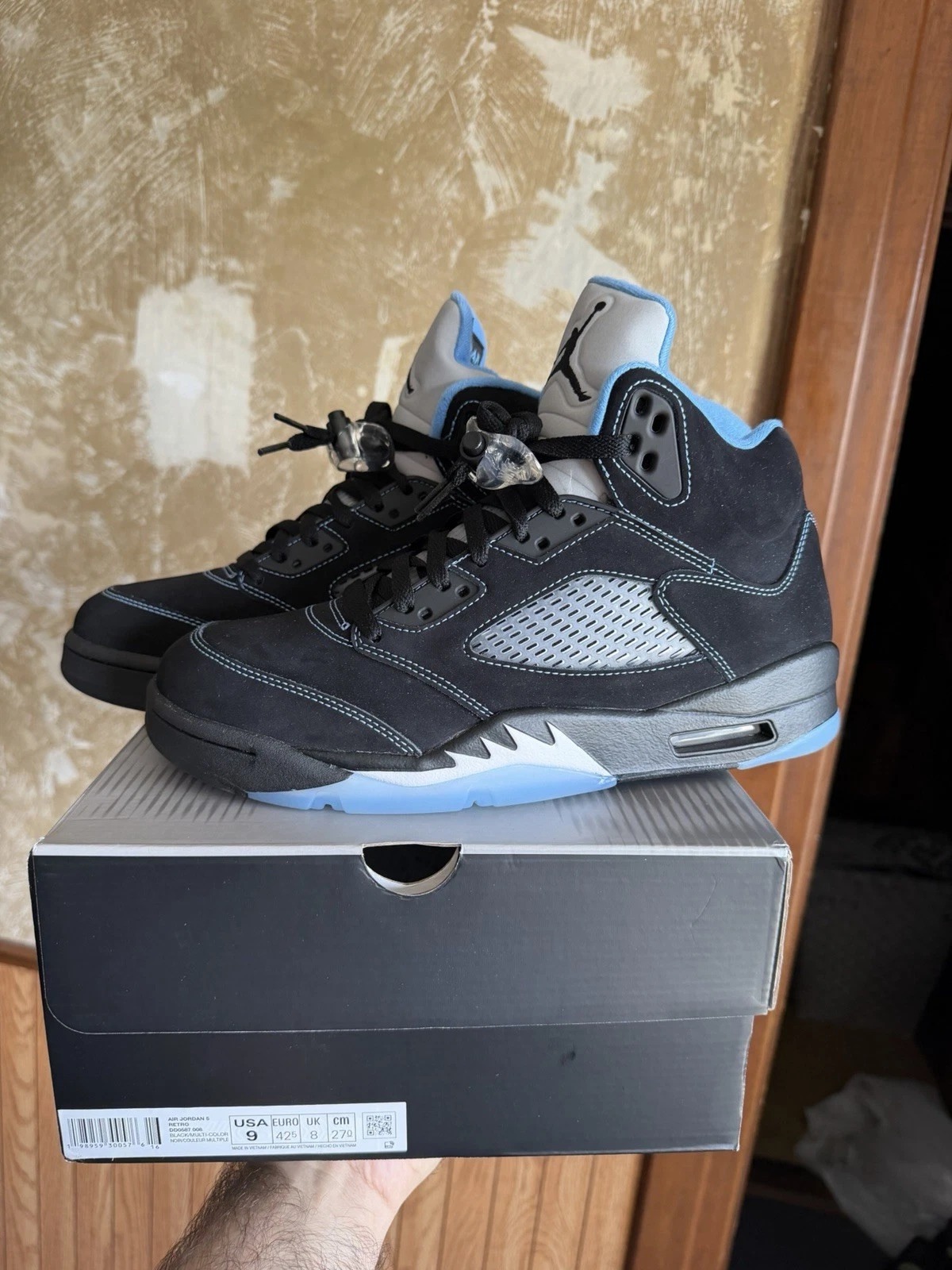 Air Jordan 5 Retro 2026 Black Carolina / UNC – Size 9 – Worn Once