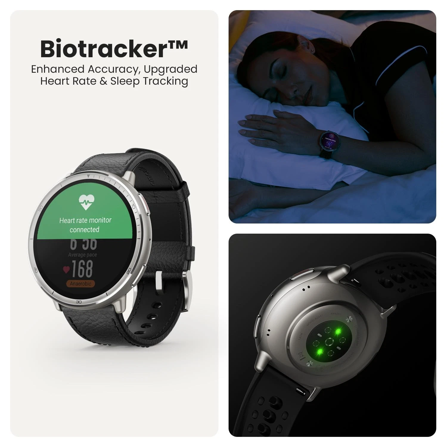 Amazfit Active 2 Smart Watch Round Black Leather Premium 44mm sp170073-C225 thumbnail 6