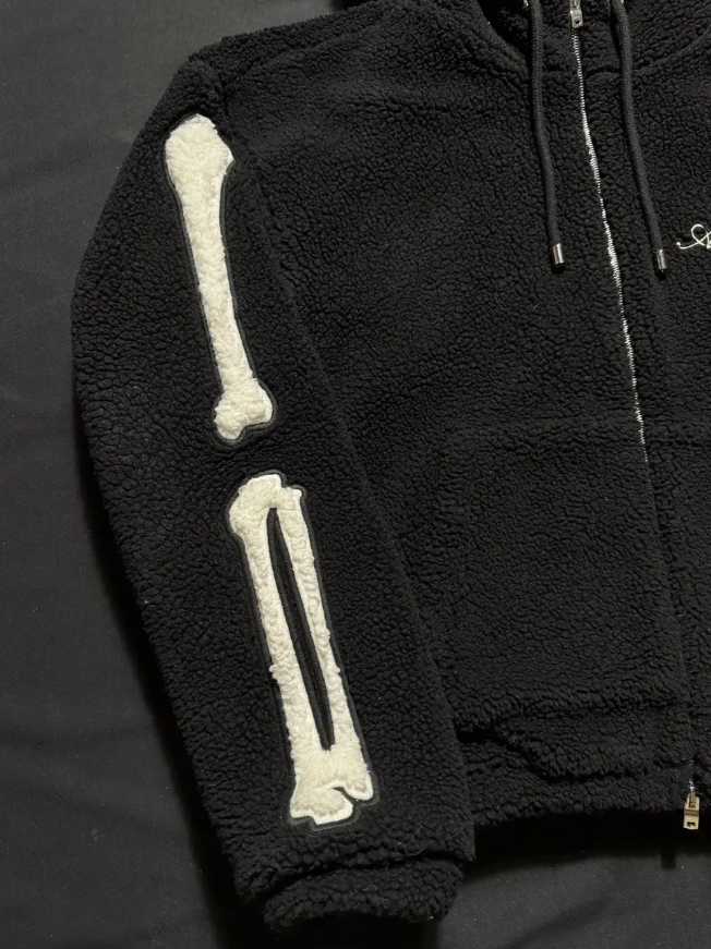 Amiri Bones Fleece Hoodie with Zipper thumbnail 2