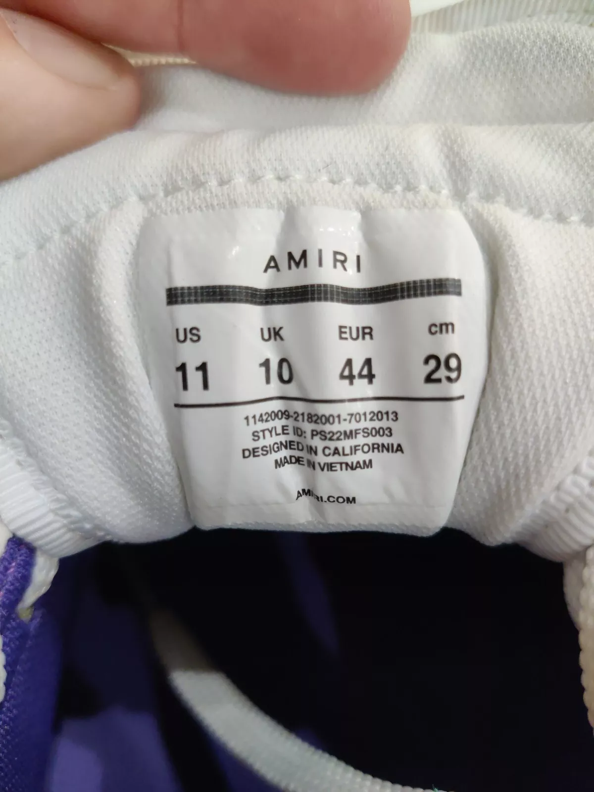 Amiri Skel Top Low White Purple Leather EUR 44 (US 11) PS22MFS003 thumbnail 10