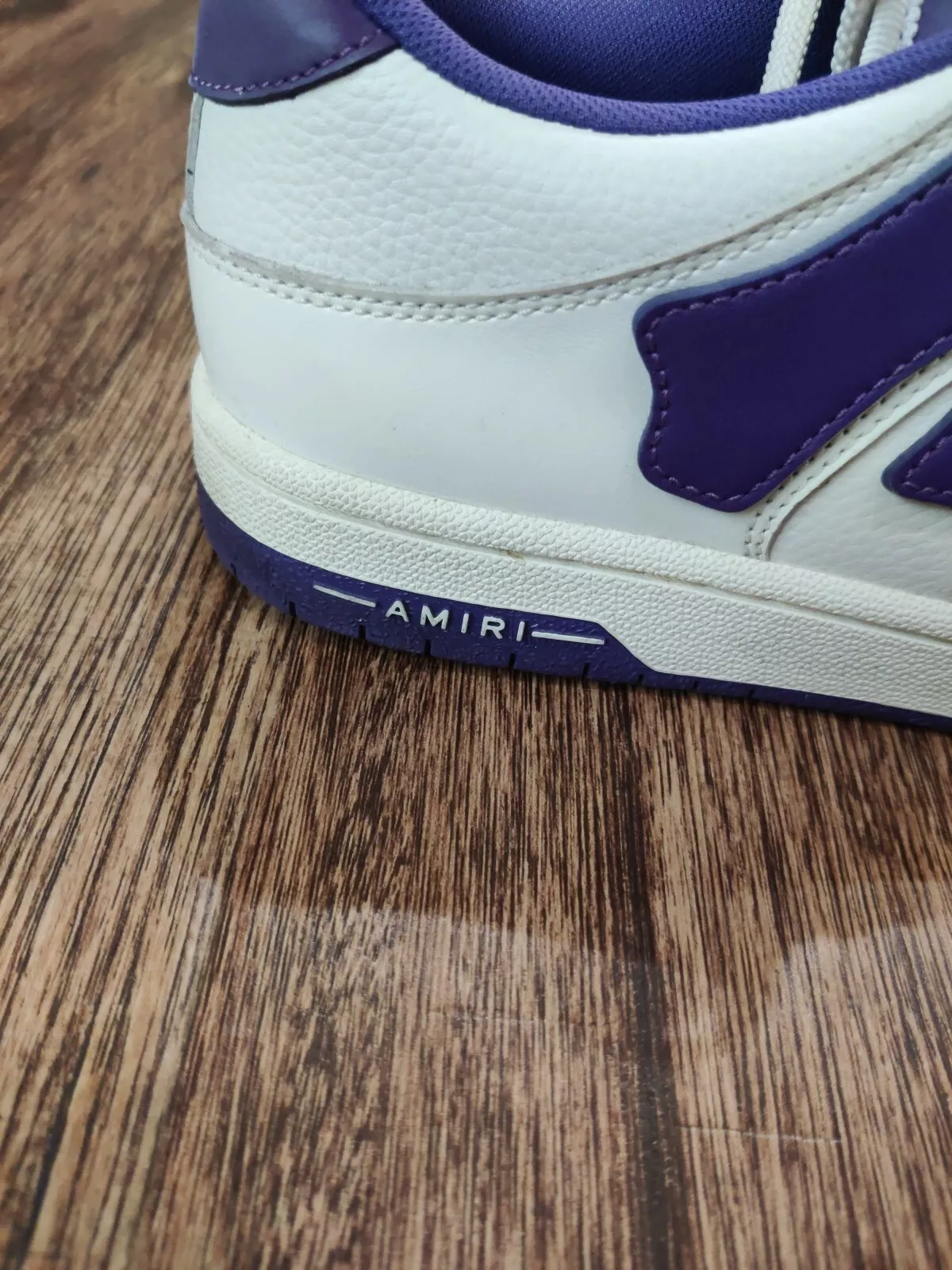 Amiri Skel Top Low White Purple Leather EUR 44 (US 11) PS22MFS003 thumbnail 3