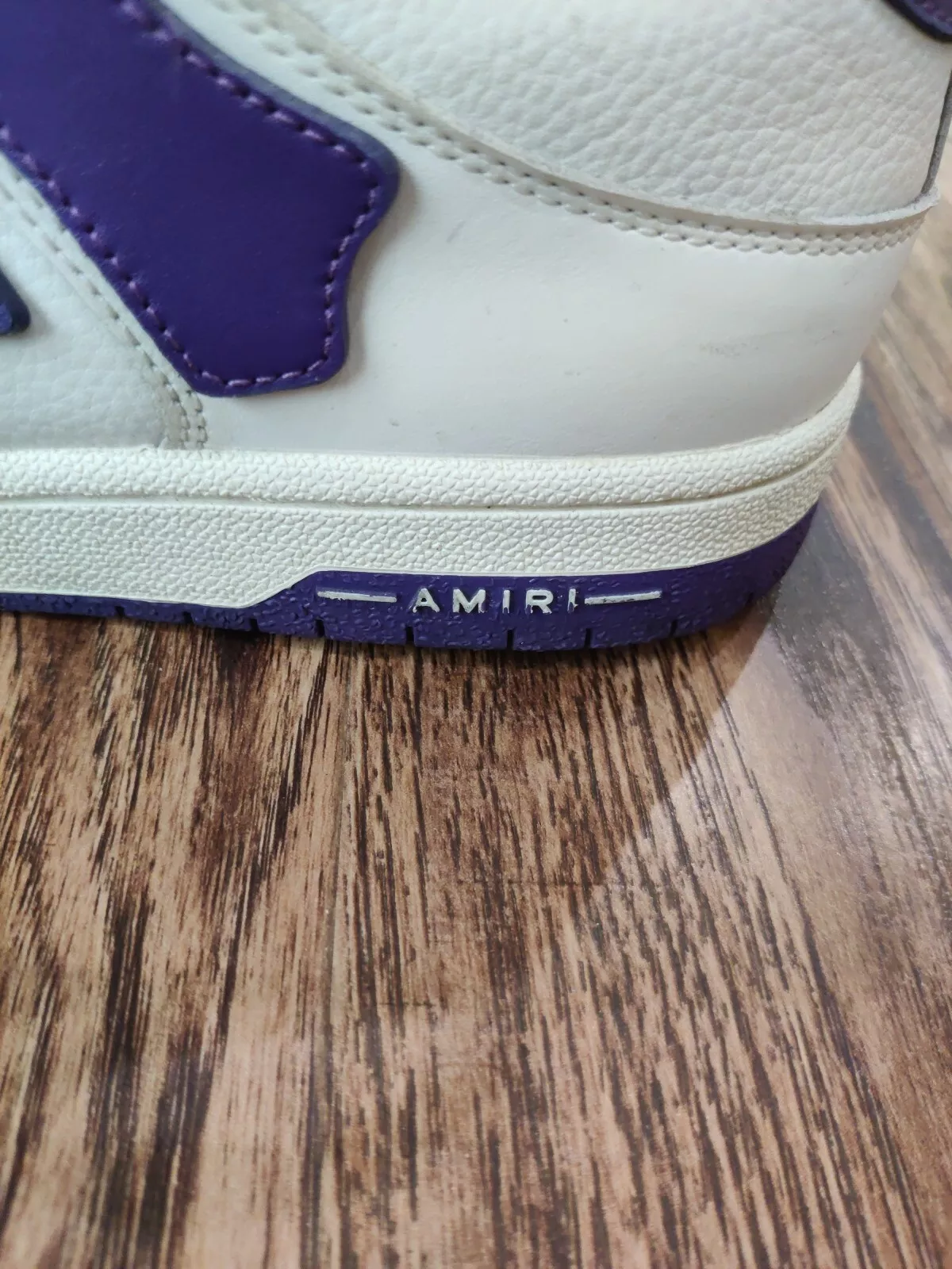 Amiri Skel Top Low White Purple Leather EUR 44 (US 11) PS22MFS003 thumbnail 6