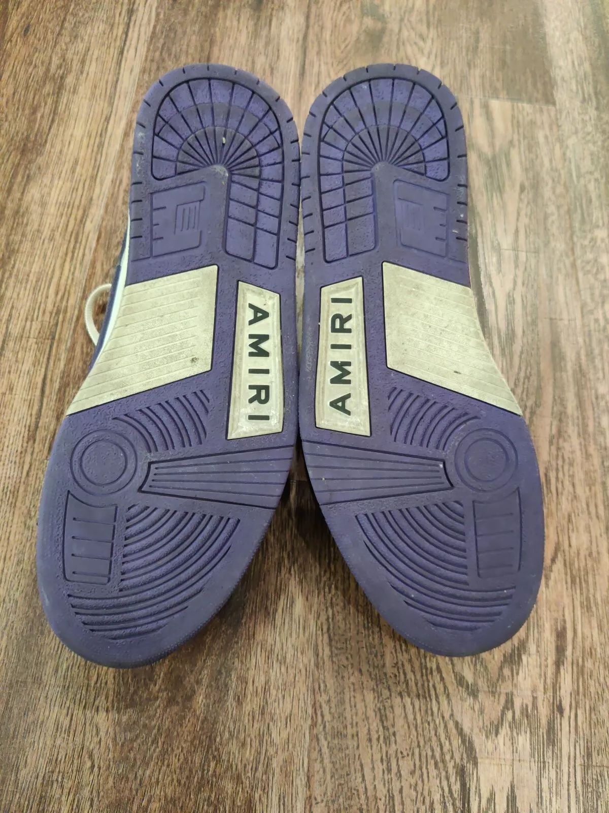 Amiri Skel Top Low White Purple Leather EUR 44 (US 11) PS22MFS003 thumbnail 9