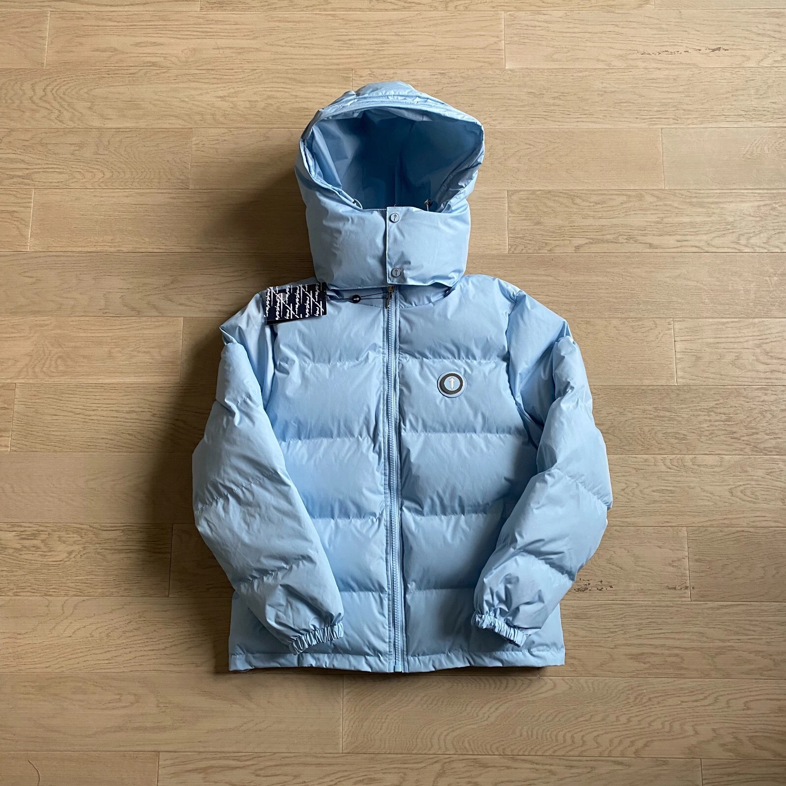 NEW AUTHENTIC Trapstar Irongate Blue Detachable Hood Puffer Jacket ICE - Size M thumbnail 2
