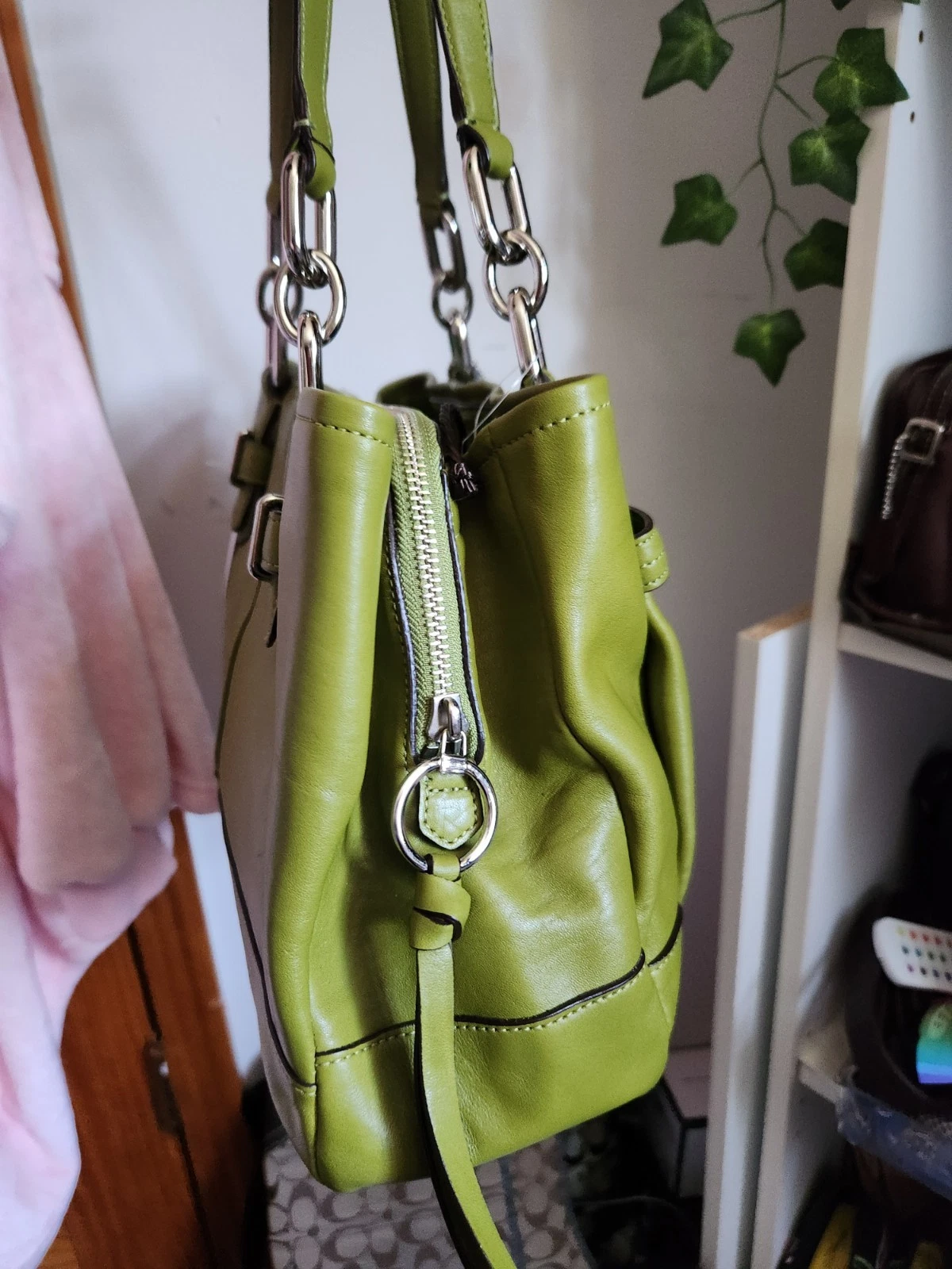 Brand new Gaucho Leather Coach bag 17811 Chartreuse green thumbnail 3
