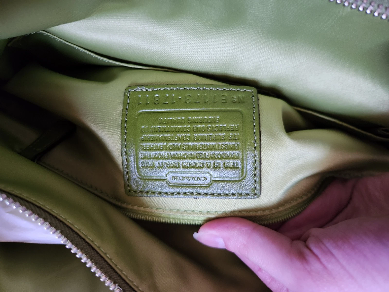 Brand new Gaucho Leather Coach bag 17811 Chartreuse green thumbnail 8