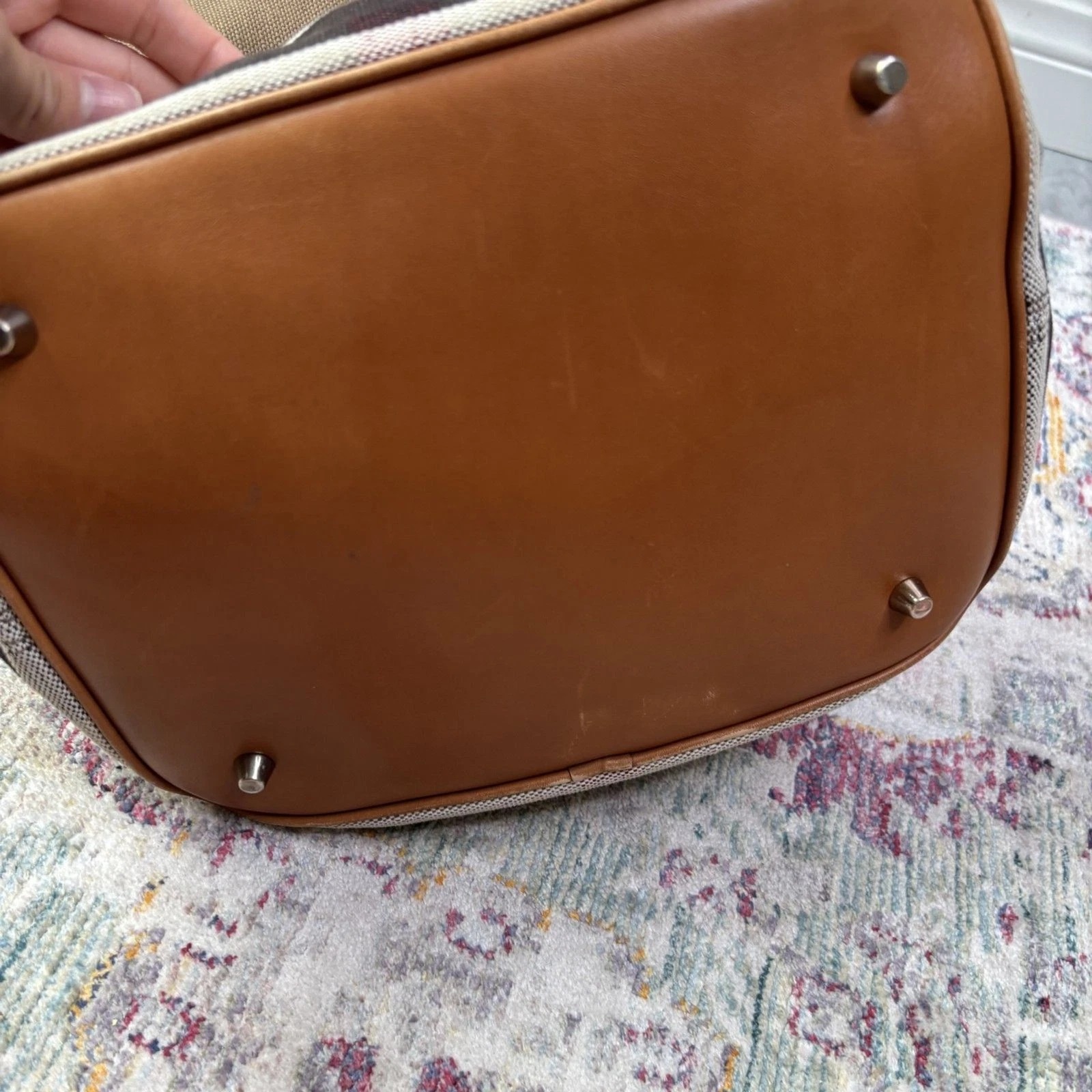 Burberry Check Canvas Bucket Bag – Beige Classic Nova Check – Vintage Shoulder Tote thumbnail 7