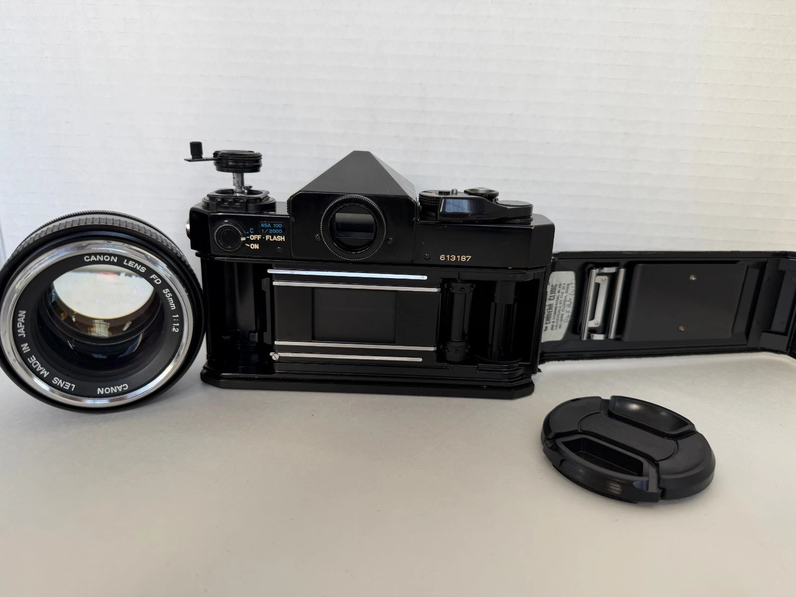Canon F-1 Lake Placid 1980 Limited Edition 35mm Film Camera w/ FD 55mm f/1.2 Lens thumbnail 6
