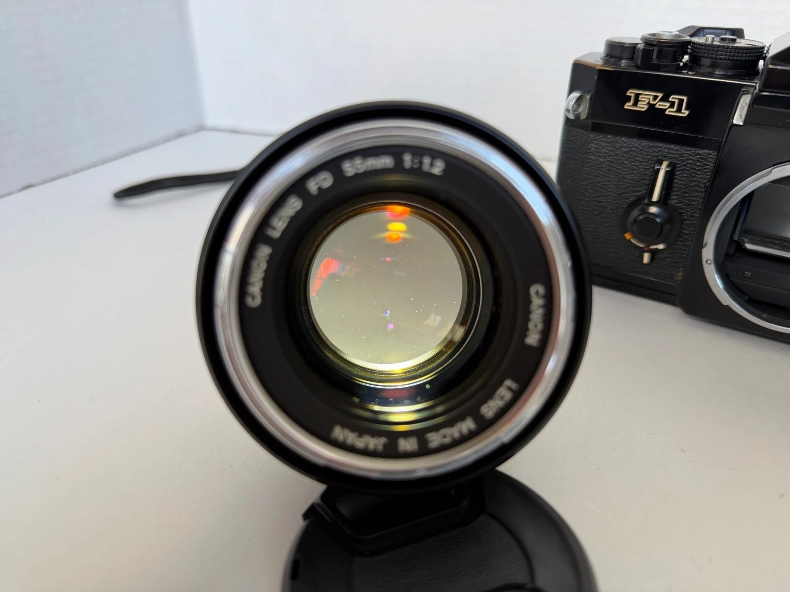 Canon F-1 Lake Placid 1980 Limited Edition 35mm Film Camera w/ FD 55mm f/1.2 Lens thumbnail 9