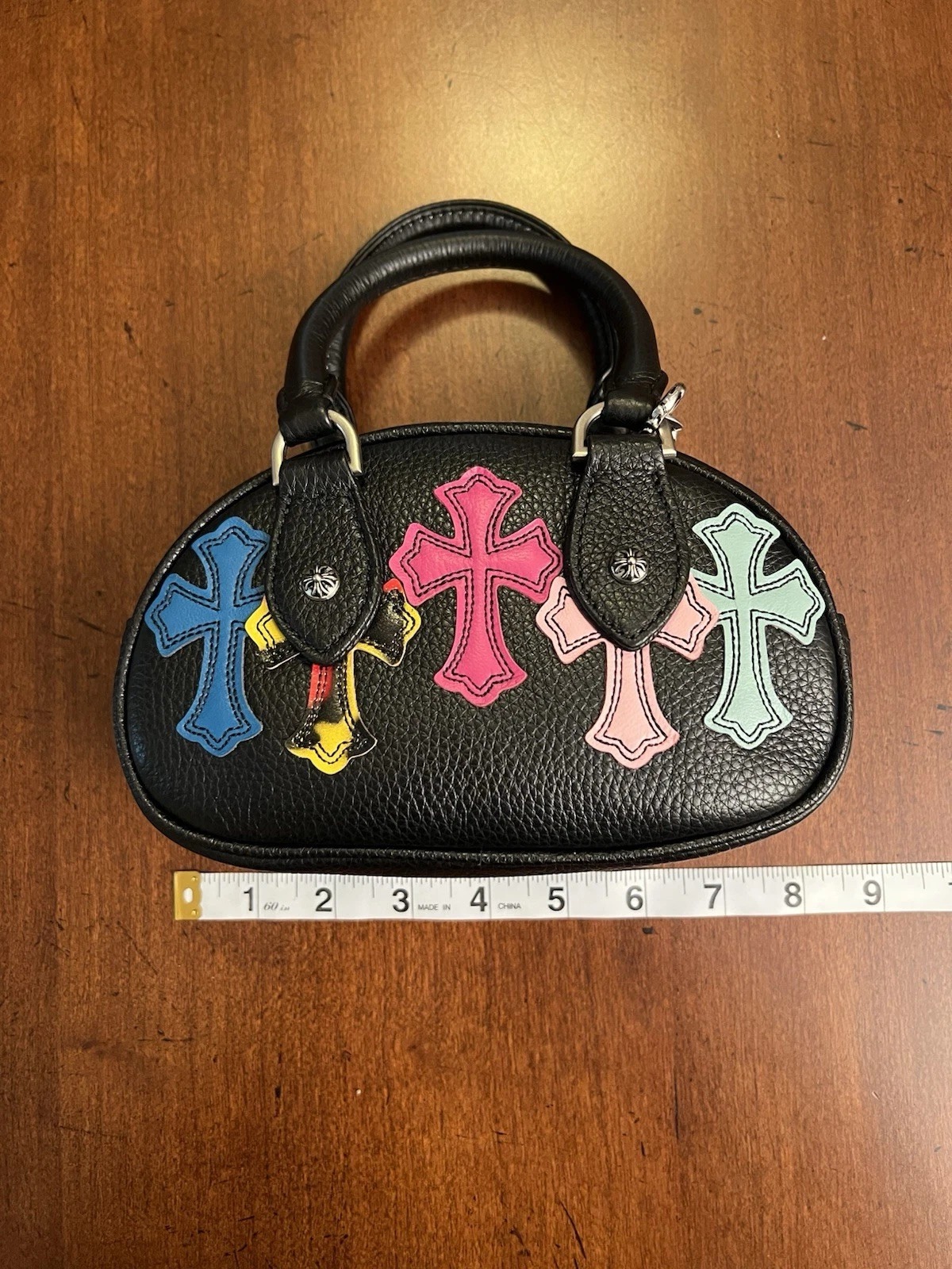 Chrome Hearts Multicolor Patch Leather Shoulder Bag Black W/ Silver Hardware thumbnail 2