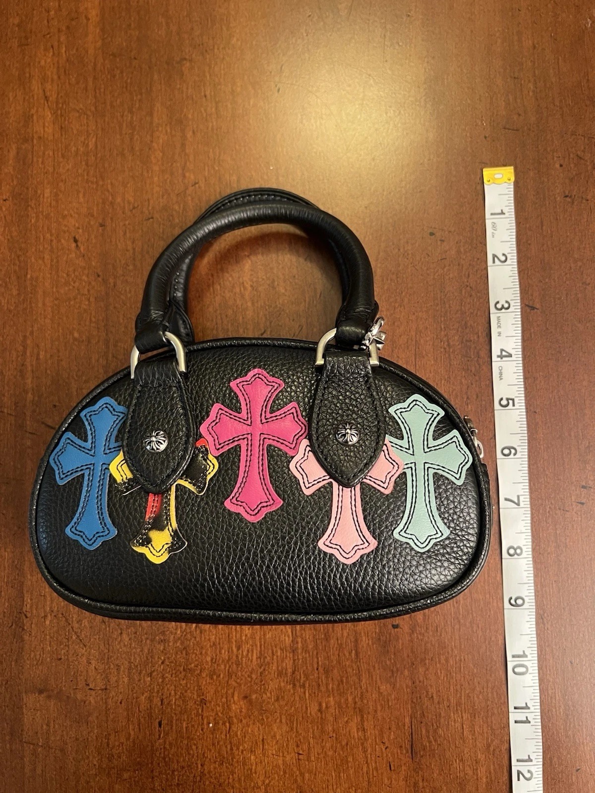 Chrome Hearts Multicolor Patch Leather Shoulder Bag Black W/ Silver Hardware thumbnail 3