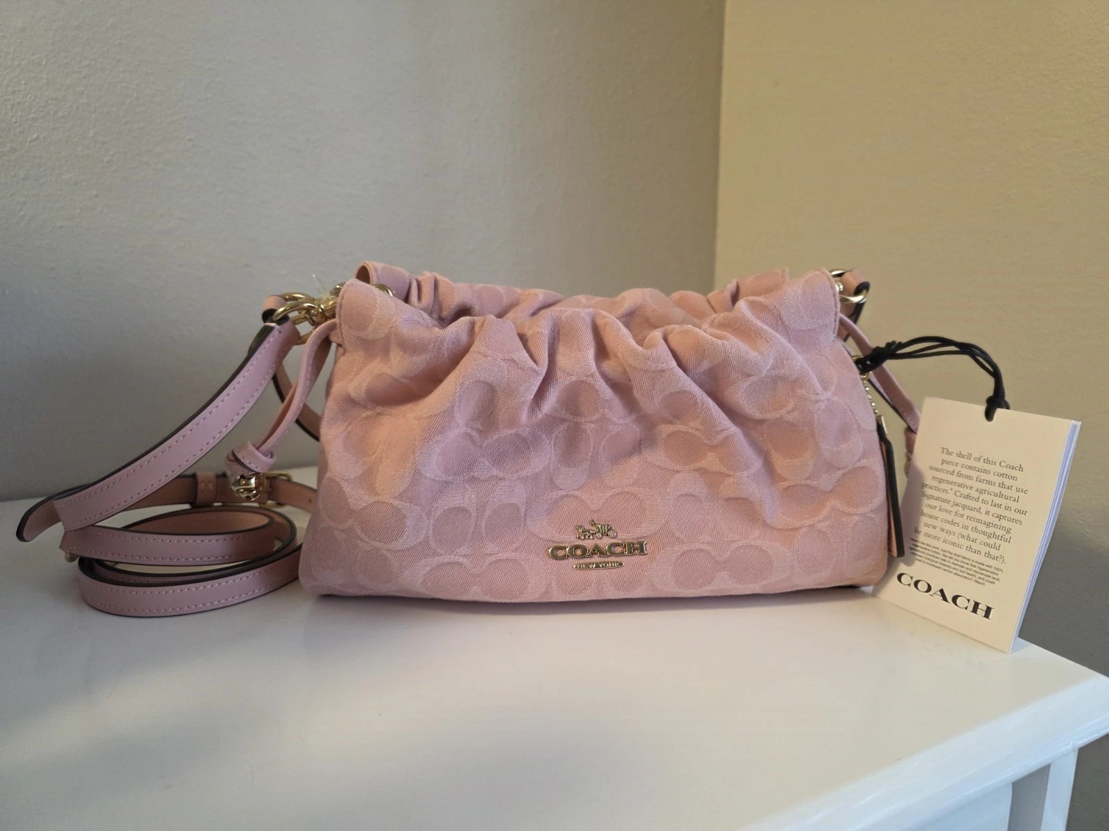 COACH - FAYE SHOULDER BAG PINK DENIM | (CER68) light pink | NWT AUTHENTIC