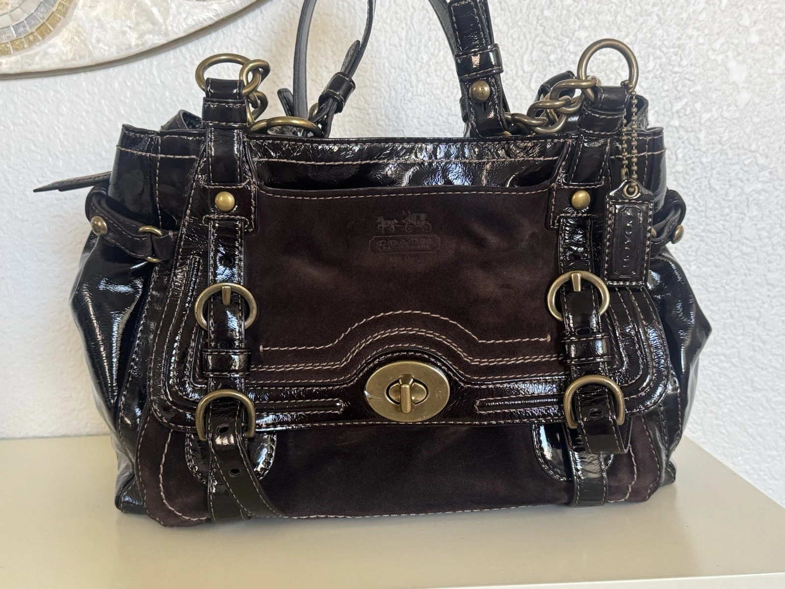 Coach Legacy Garcia Brown Patent Leather  thumbnail 1