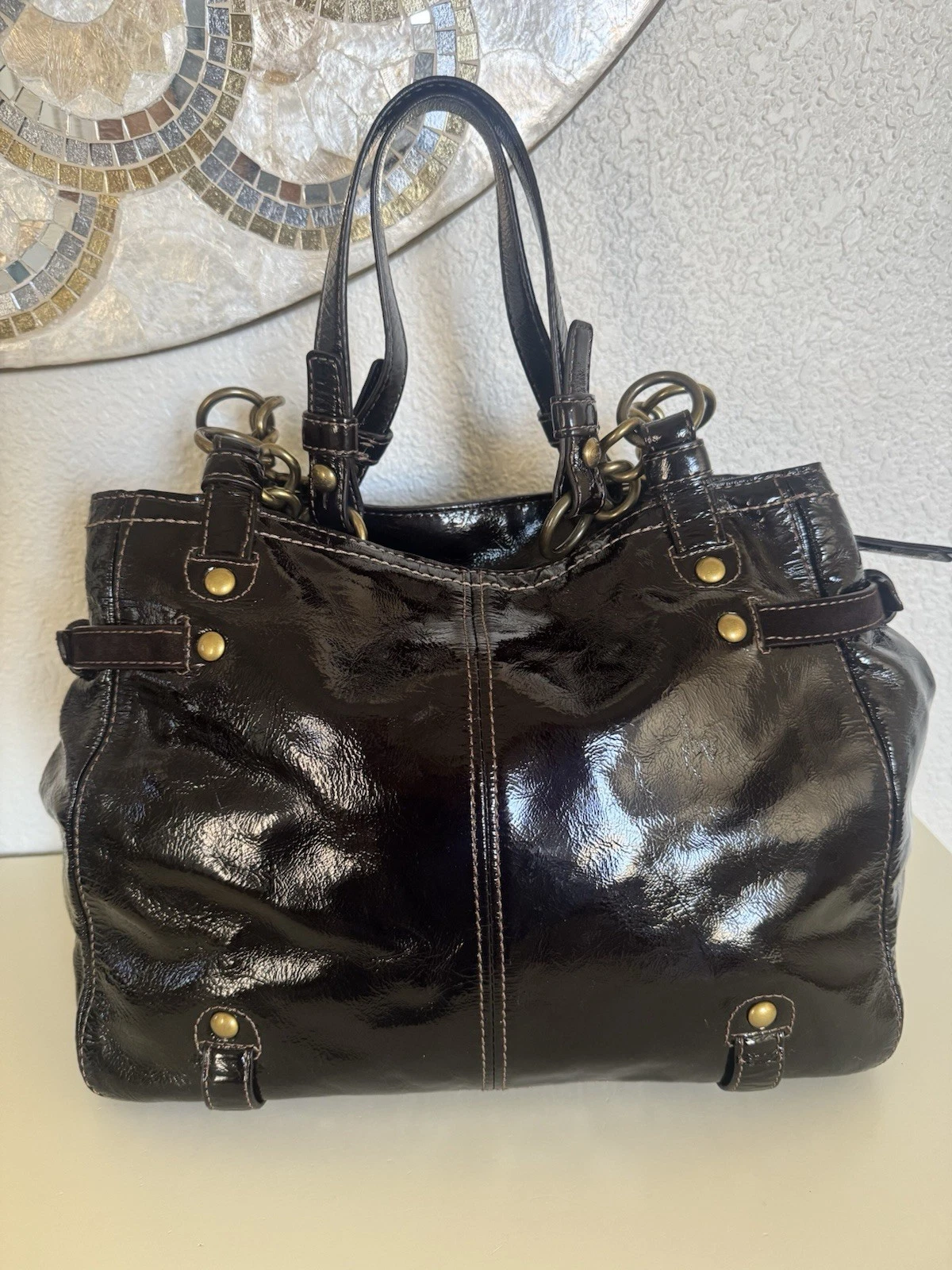 Coach Legacy Garcia Brown Patent Leather  thumbnail 4