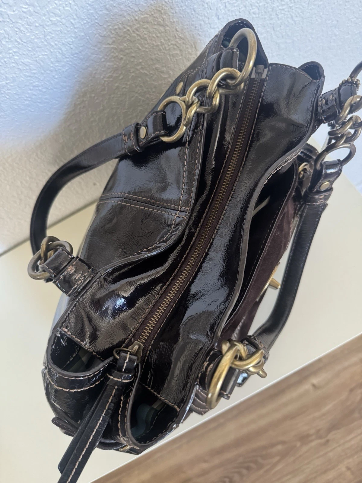 Coach Legacy Garcia Brown Patent Leather  thumbnail 9