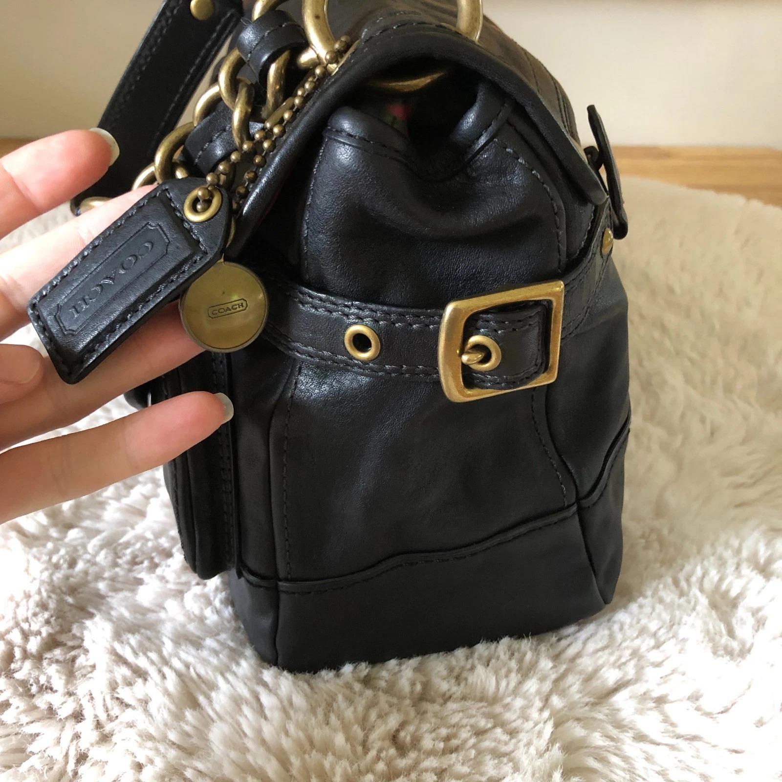 Coach Leigh Legacy 65th Anniversary 11128 Black Leather Shoulder Bag thumbnail 3