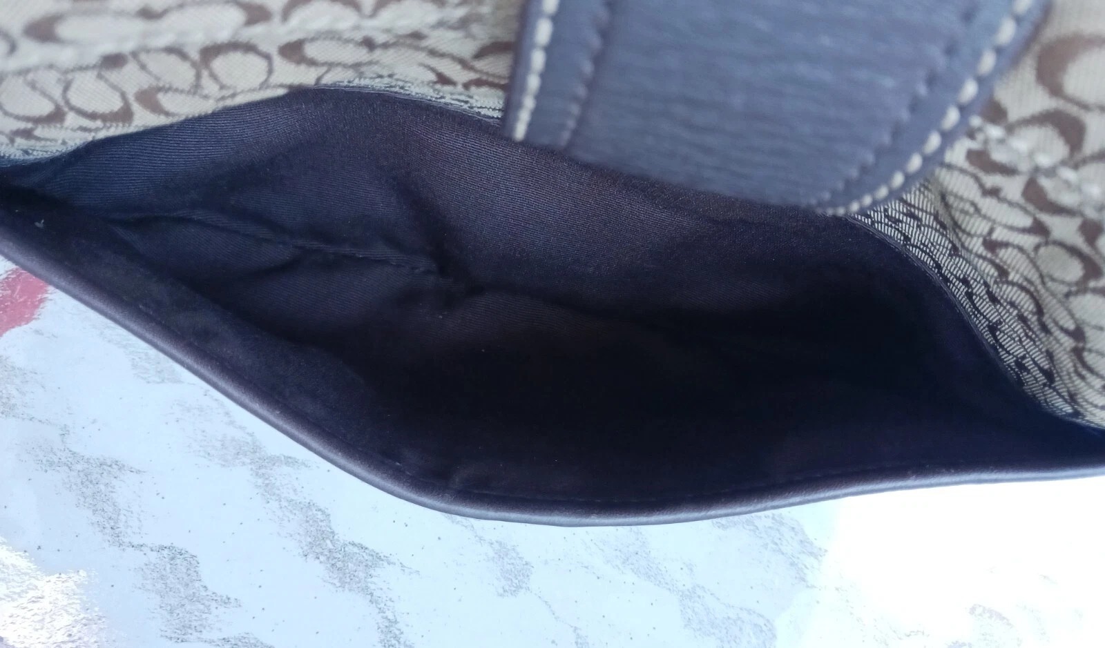 Coach SMALL F10925 Vintage Y2K Soho Brown Suede Leather & Signature C Canvas Bag thumbnail 14