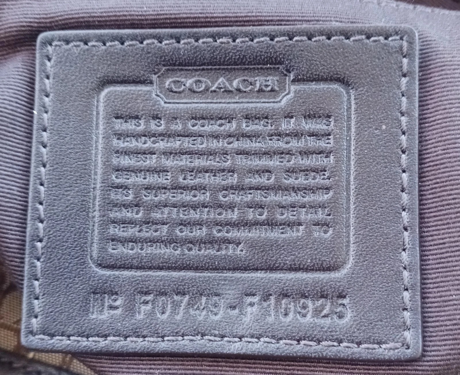 Coach SMALL F10925 Vintage Y2K Soho Brown Suede Leather & Signature C Canvas Bag thumbnail 17