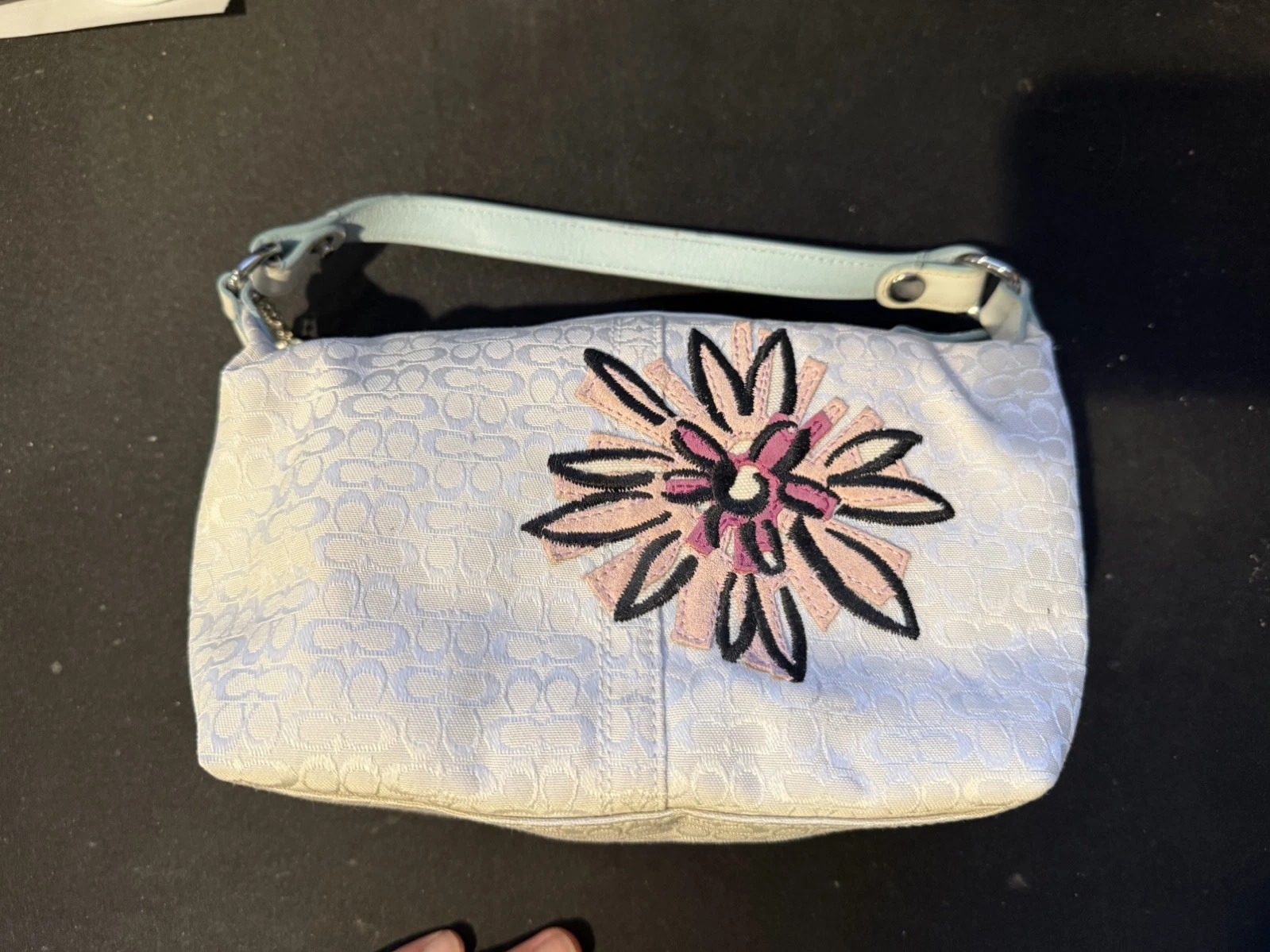 Coach Y2K Vintage 2006 Bumble Bee Spring Floral Patch Canvas Demi Bag thumbnail 3