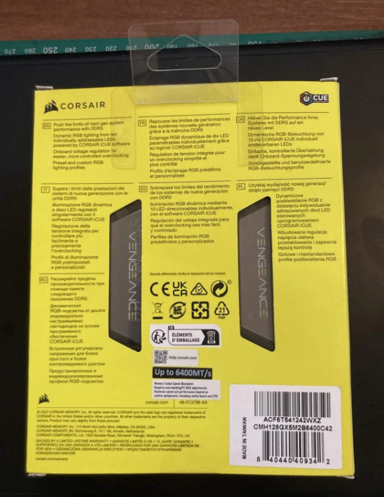 Corsair Vengeance RGB DDR5 128GB (2x64GB) 6400MHz thumbnail 2