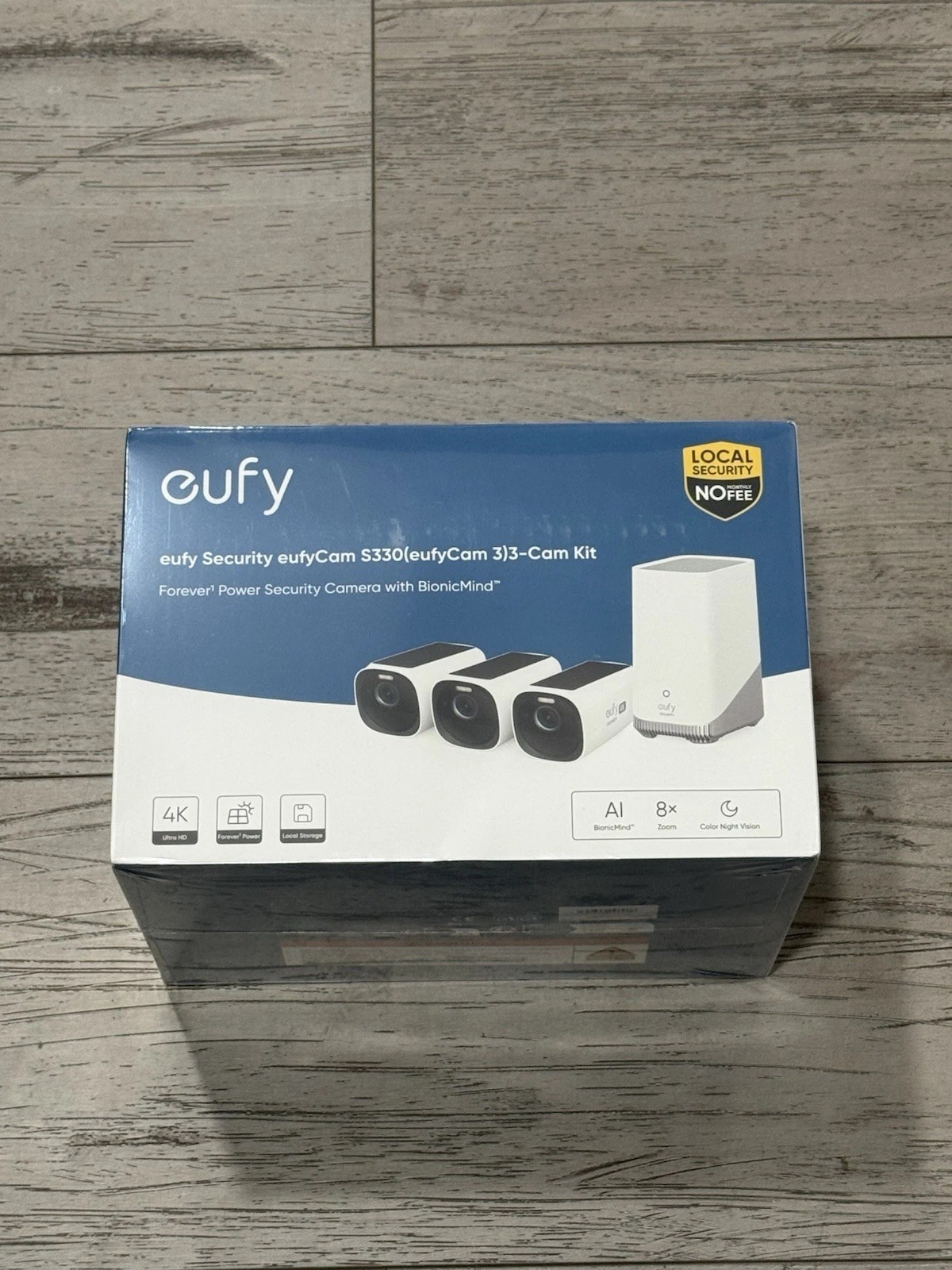 eufy S330 eufyCam 3 Wireless 4K Security Camera Integrated Solar Panel 3-Cam Kit thumbnail 1