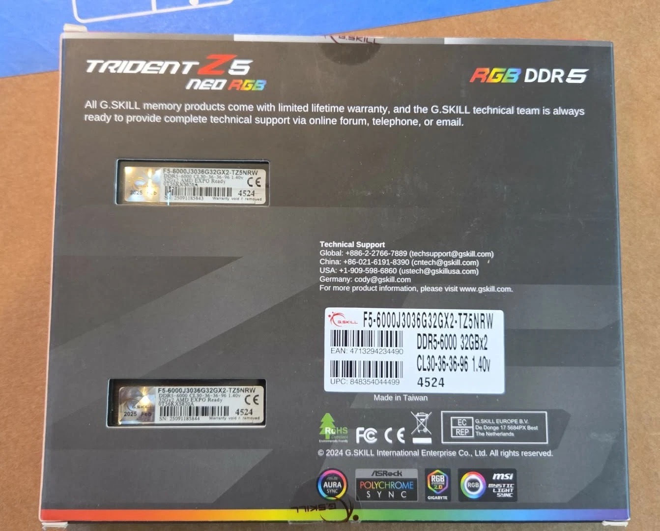 G.SKILL Trident Z5 Neo RGB DDR5-6000 CL30 64GB 2x32GB F5-6000J3036G32GX2-TZ5NRW thumbnail 4