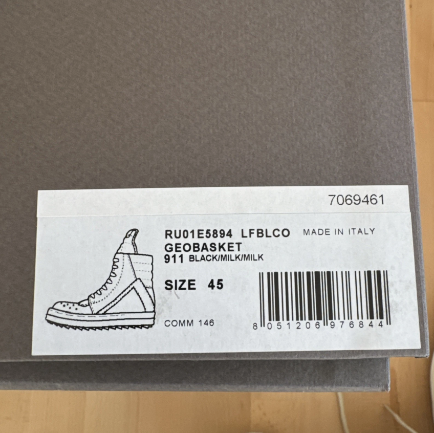 Rick Owens Geobasket Black EU45 thumbnail 8