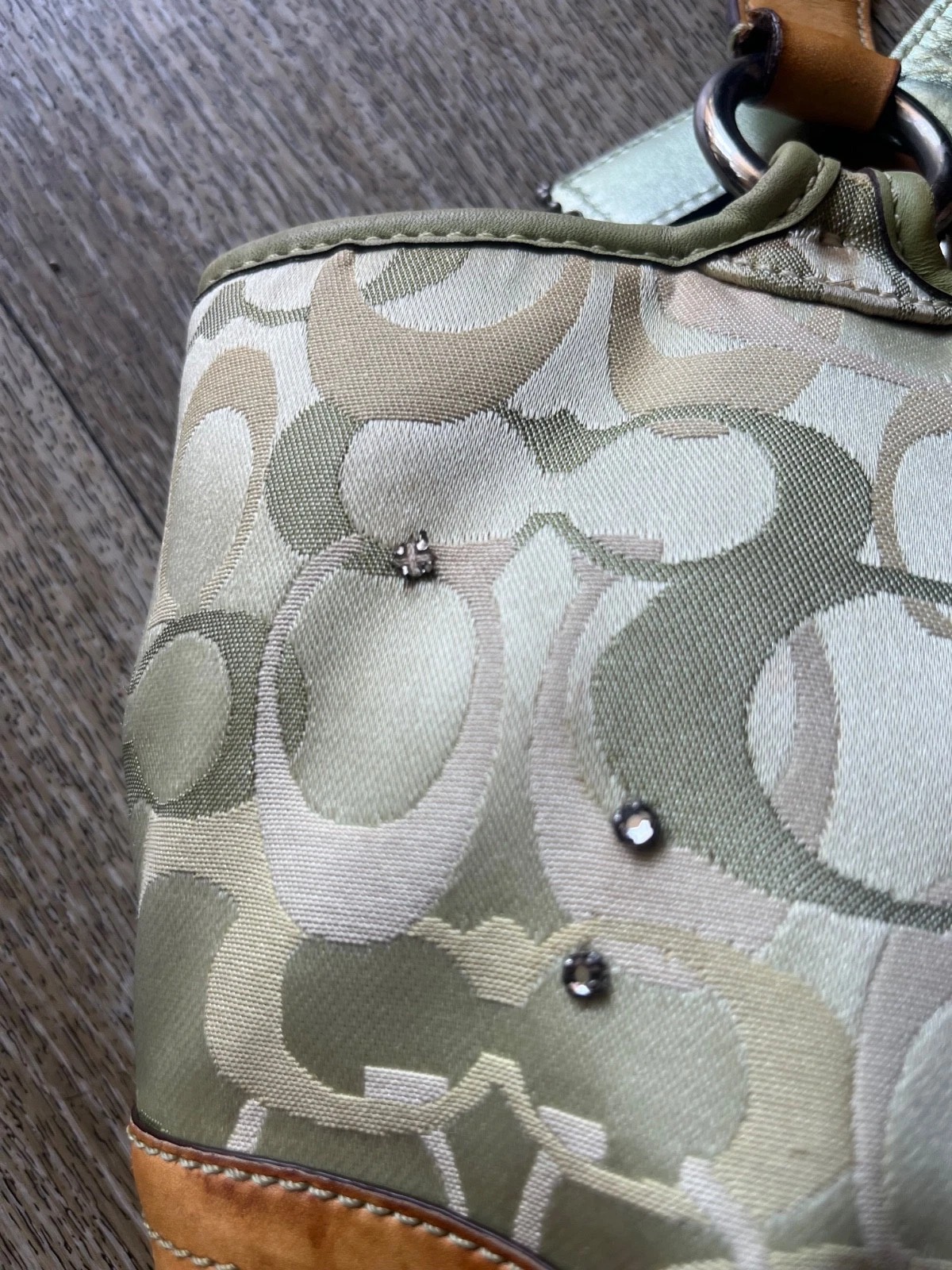 Ladybug 2004 Coach Purse Tote Bag Signature Canvas thumbnail 6