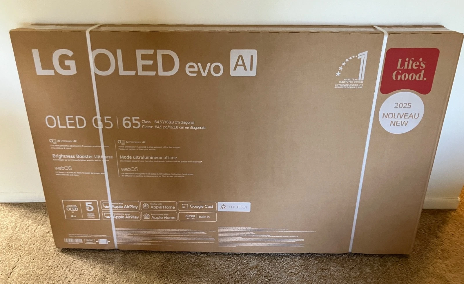 LG 65" Class G5 Series OLED evo AI 4K UHD Smart webOS TV (2025) - Brand New thumbnail 1