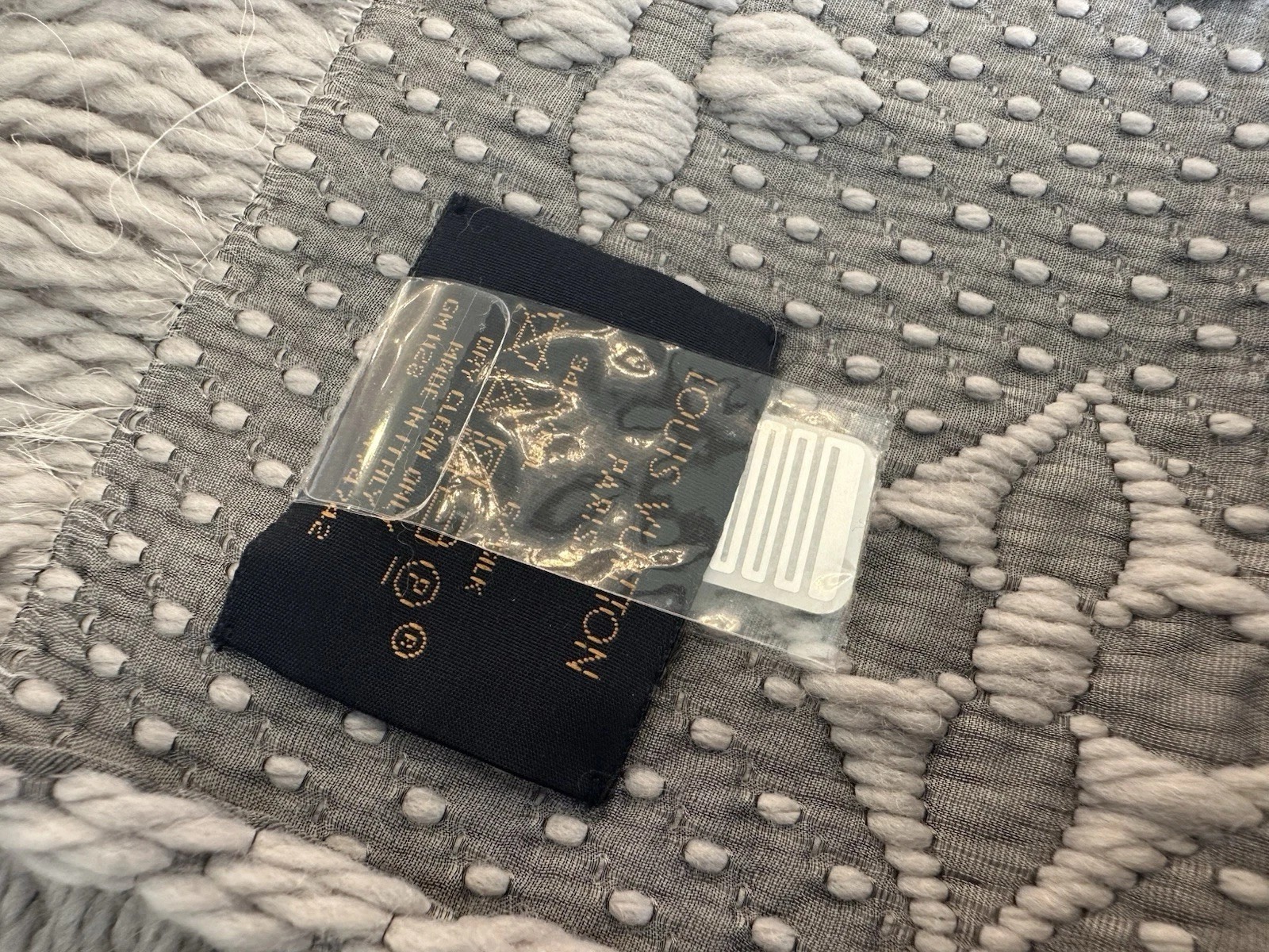 Louis Vuitton Grey Logo Scarf | Classic Monogram | Authentic Luxury thumbnail 12