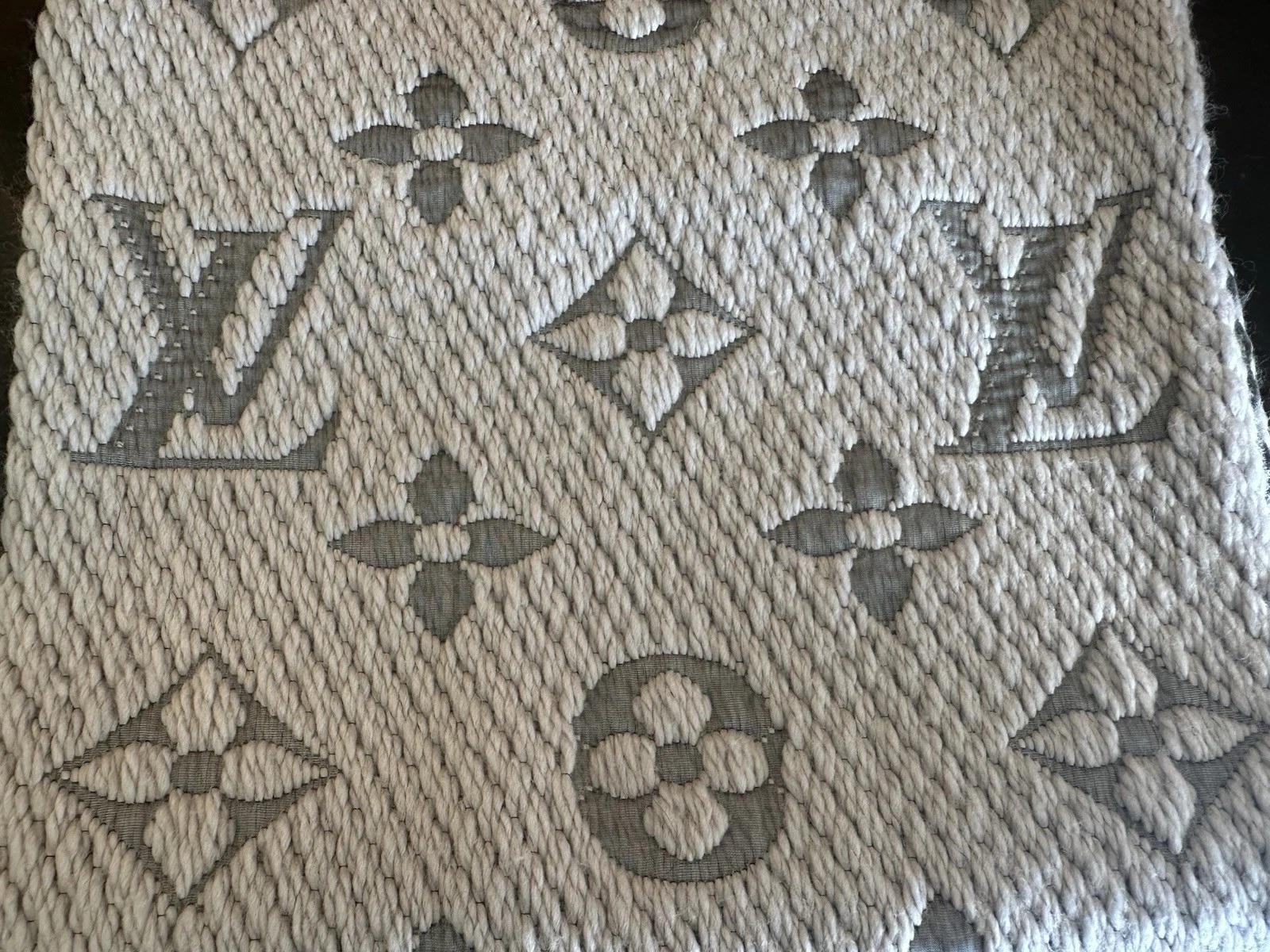 Louis Vuitton Grey Logo Scarf | Classic Monogram | Authentic Luxury thumbnail 2