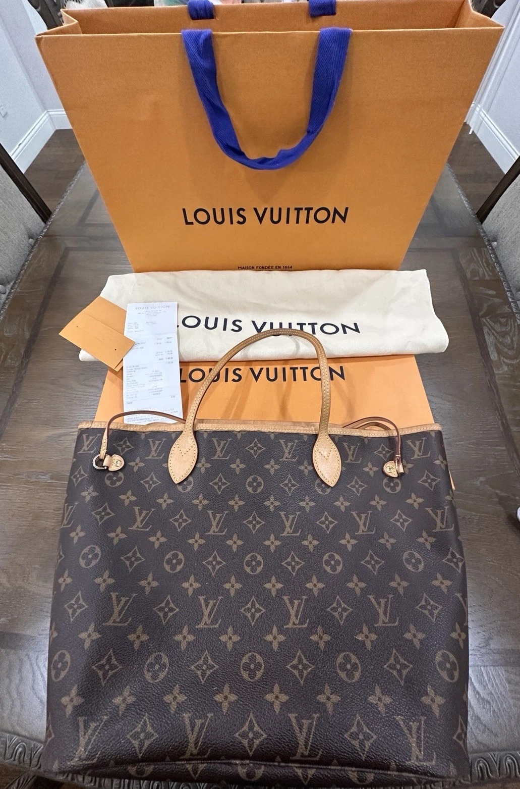 Louis Vuitton Neverfull Tote MM Brown Canvas Monogram thumbnail 1