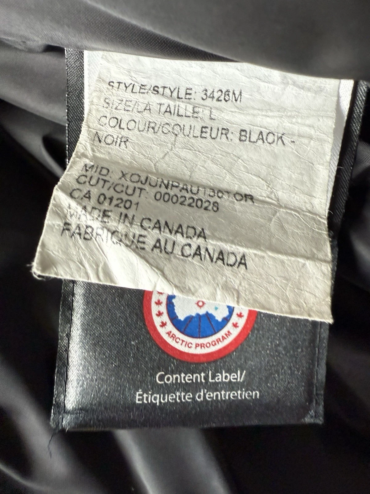 Men's Canada Goose Chateau Parka Black Down Jacket Hooded Size Large thumbnail 8