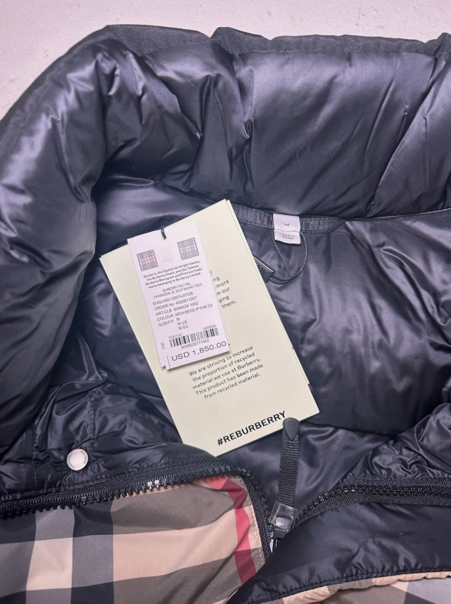 NEW Burberry Men’s Kilham down jacket In Archive Beige Size Medium thumbnail 11