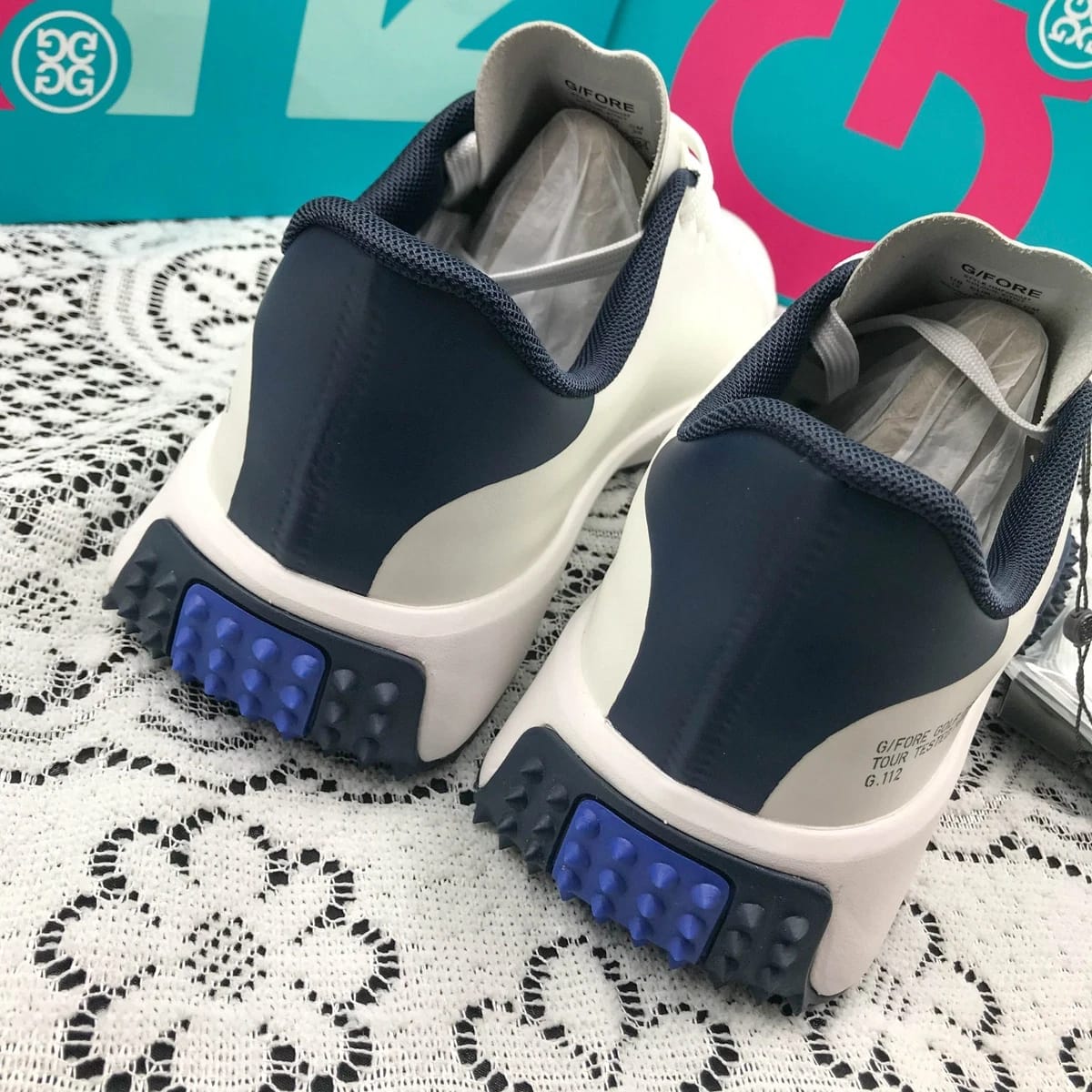 NEW G/FORE G.112 Men's Snow/Twilight Golf Shoes PU Leather White/Blue Sneakers thumbnail 2