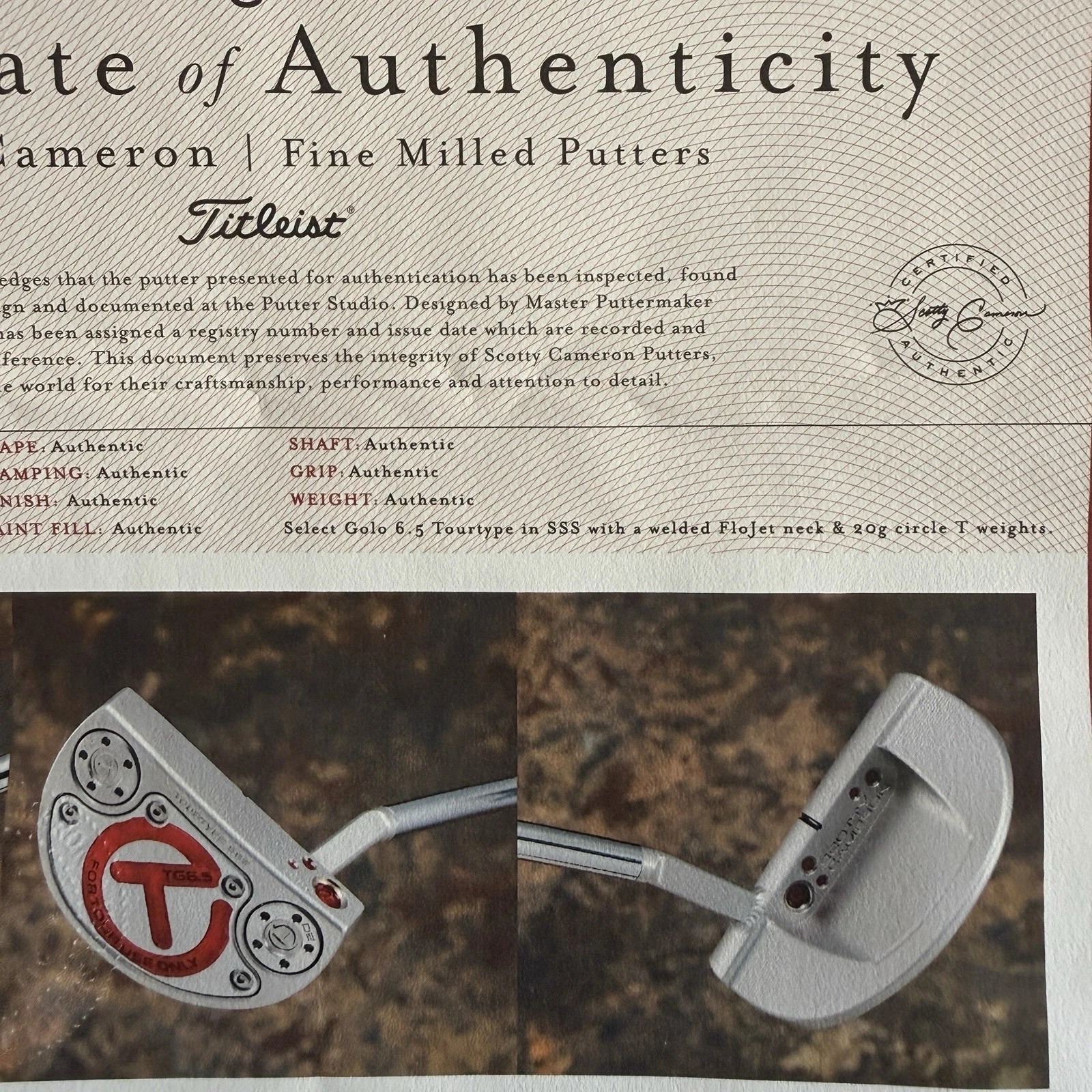 New Scotty Cameron Circle T GoLo 6.5 SSS Tourtype 34 Inch CT Tour Right Hand thumbnail 2