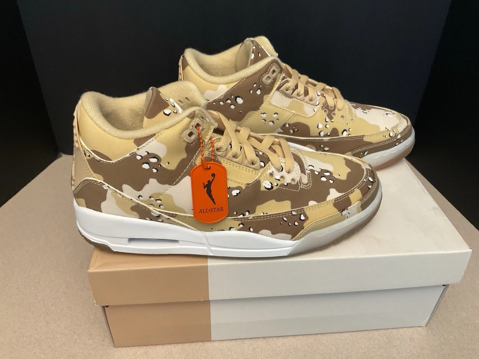 New! Womens Nike Air Jordan 3 Retro TEX WNBA Desert Camo Athletic Shoes. Size 10