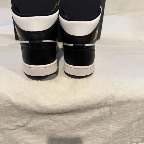 Nike Air Jordan 1 Mid Shoes Black White Yellow Ochre DQ8426-701 Men's Sizes  thumbnail 2