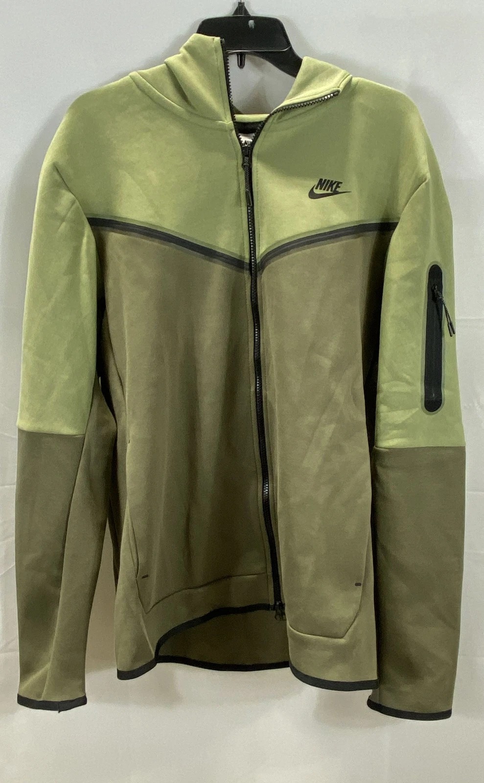 Nike Men's Tech Fleece Tracksuit Green Full Zip Hoodie Jogger Set Size L thumbnail 2