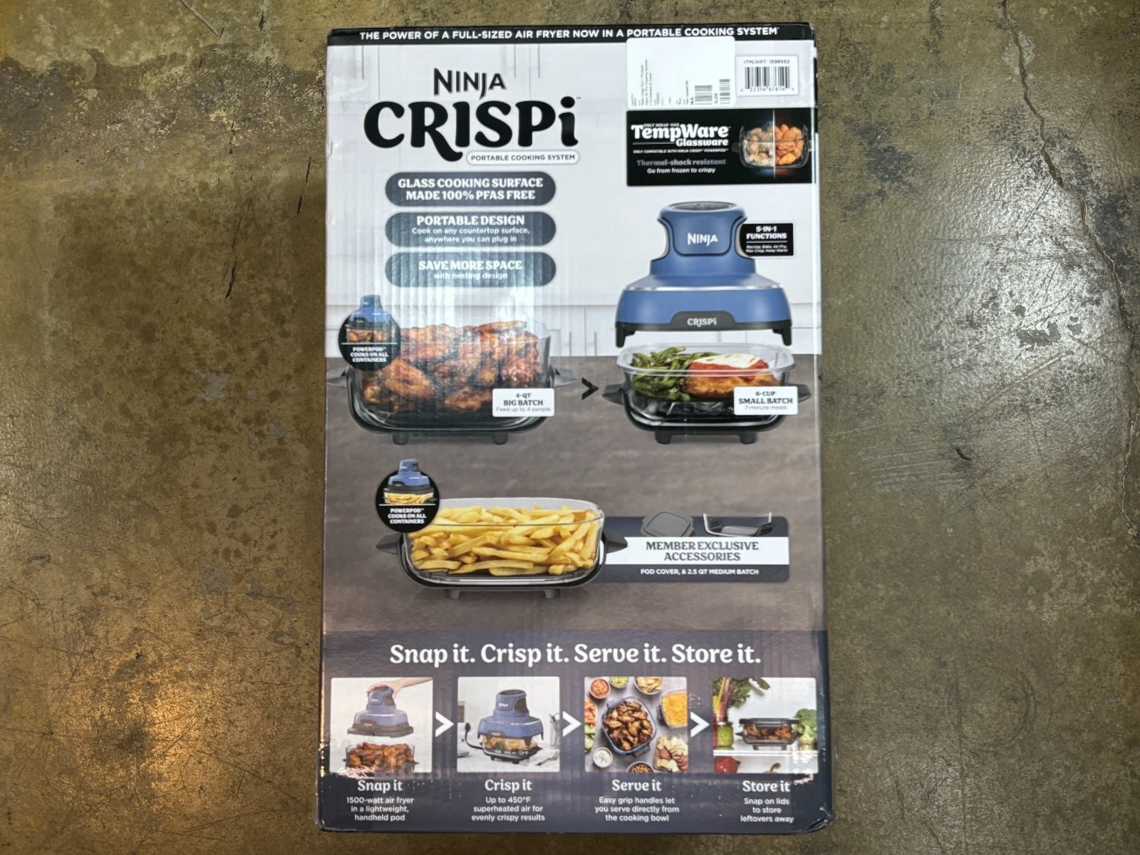 Ninja Crispi 5-in-1 Portable Glass Air Fryer with 3 Containers thumbnail 1