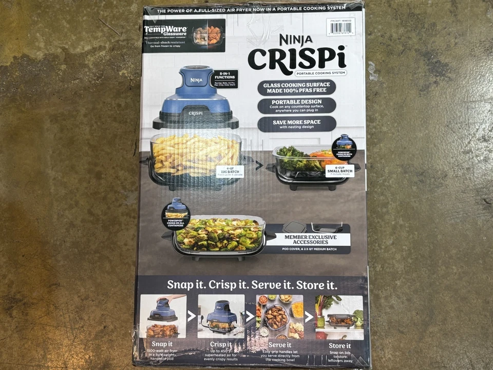 Ninja Crispi 5-in-1 Portable Glass Air Fryer with 3 Containers thumbnail 5
