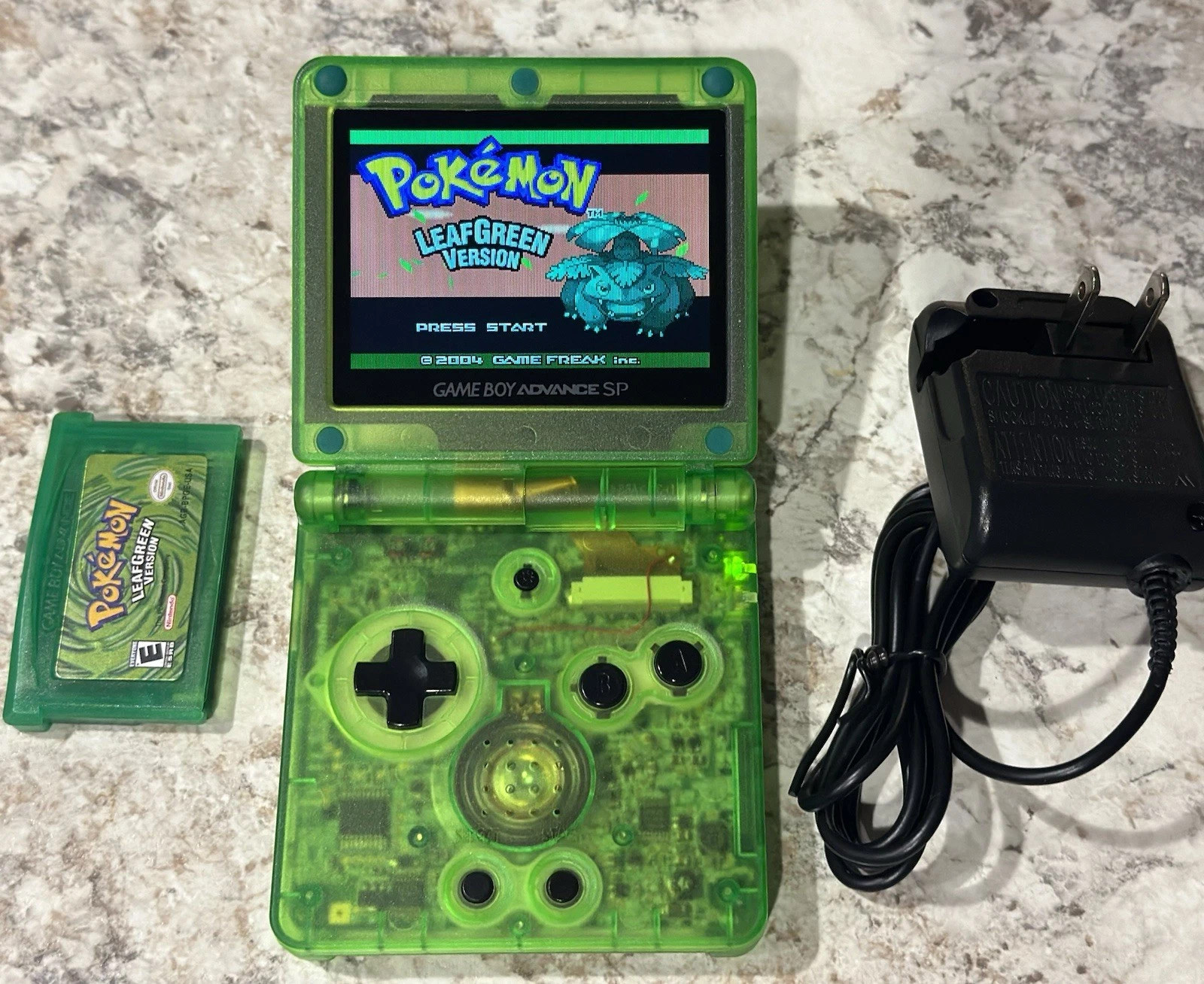 Nintendo Game Boy Advance SP – IPS V5 Touch Screen – Jungle Green w/ Game thumbnail 1
