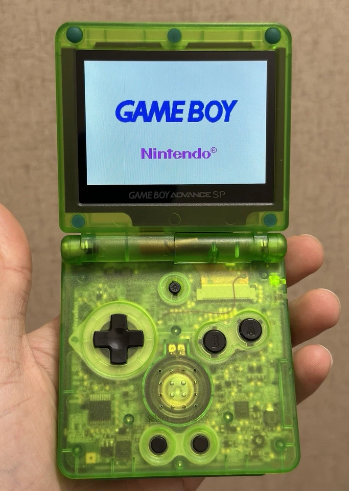 Nintendo Game Boy Advance SP – IPS V5 Touch Screen – Jungle Green w/ Game thumbnail 10
