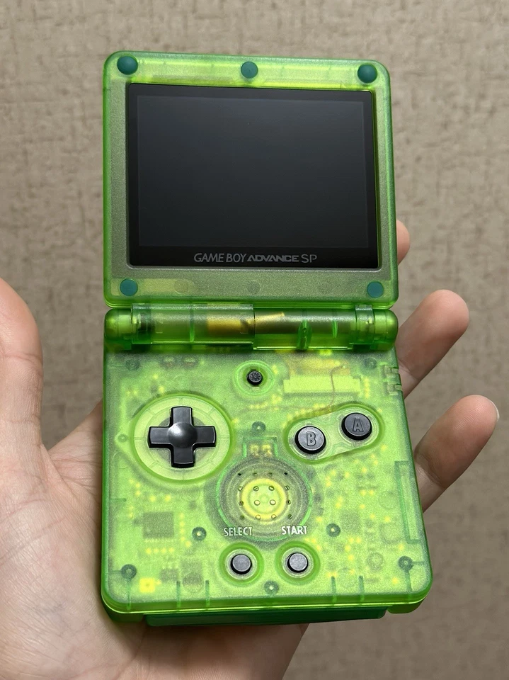 Nintendo Game Boy Advance SP – IPS V5 Touch Screen – Jungle Green w/ Game thumbnail 2