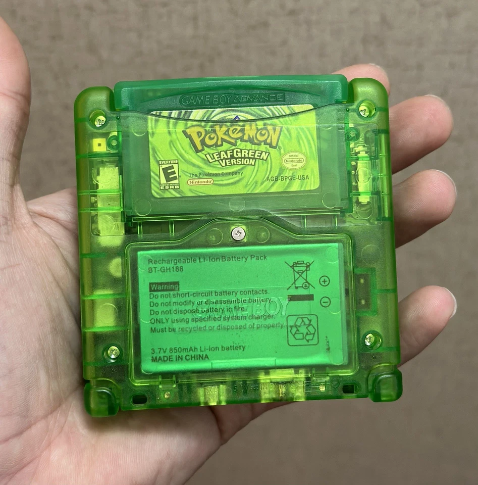 Nintendo Game Boy Advance SP – IPS V5 Touch Screen – Jungle Green w/ Game thumbnail 5