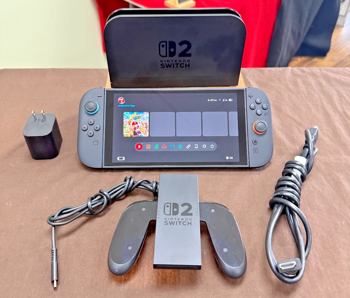 Nintendo Switch 2 Console with Charger Dock & Joy Grip in fabulous condition thumbnail 1