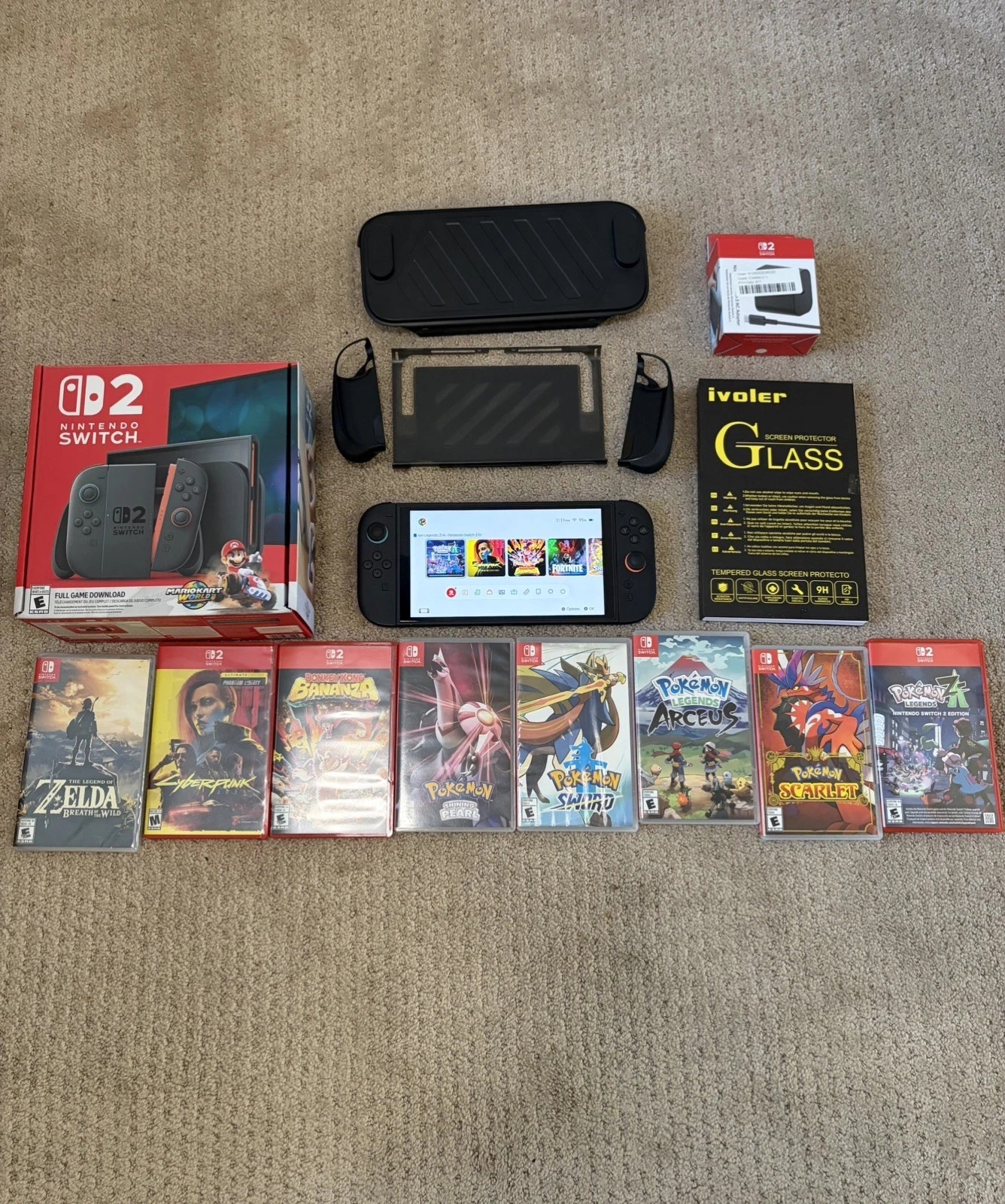Nintendo Switch 2 With 8 Game Bundle, Extra Charger, Travel Case, And Extras. thumbnail 1