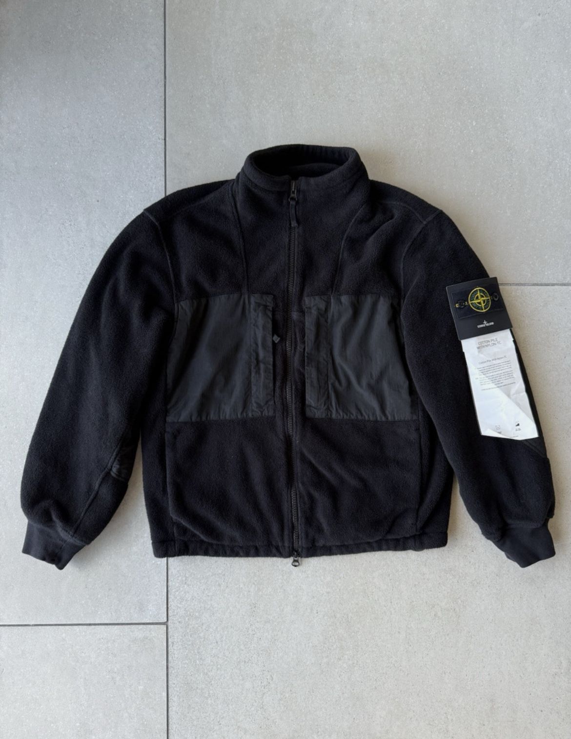 NWT Stone Island Fleece/Nylon Patch Full-Zip Jacket