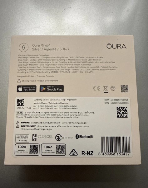 Oura Ring Gen 4 - size 9 Activity Tracker (Silver) – Brand New thumbnail 4